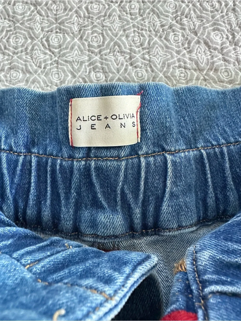 Alice + Olivia Jeans Blue Paperbag Belted Denim Shorts Rosemary Size 25